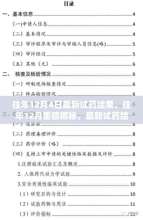 往年12月重磅揭秘,最新试药结果全解析与深度探讨