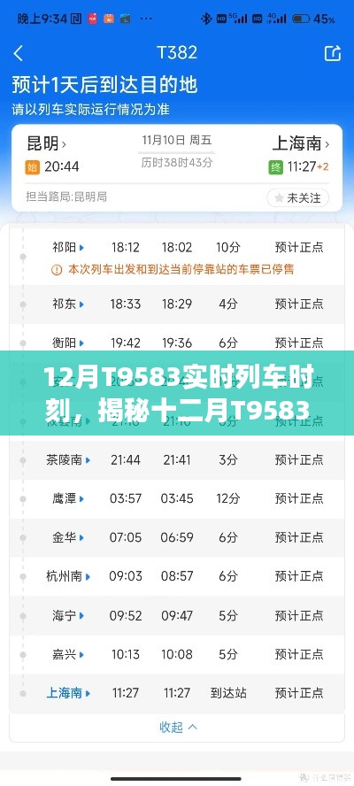揭秘十二月T9583列车时刻,实时动态与行程安排详解